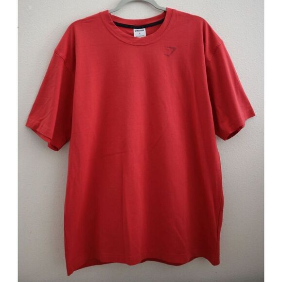 Gymshark A2A1X Men's Sz S Sundried Red Oversized Fit Power T-Shirt - Picture 1 of 12
